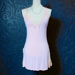 Avidlove Women’s Pink Lace Babydoll Chemise Lingerie Dress Mini Gown Size M